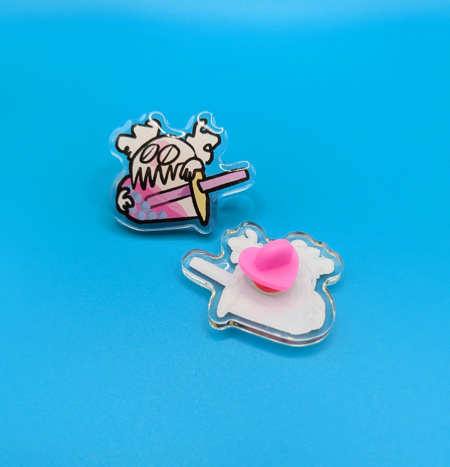 Boba Monster Acrylic Pin