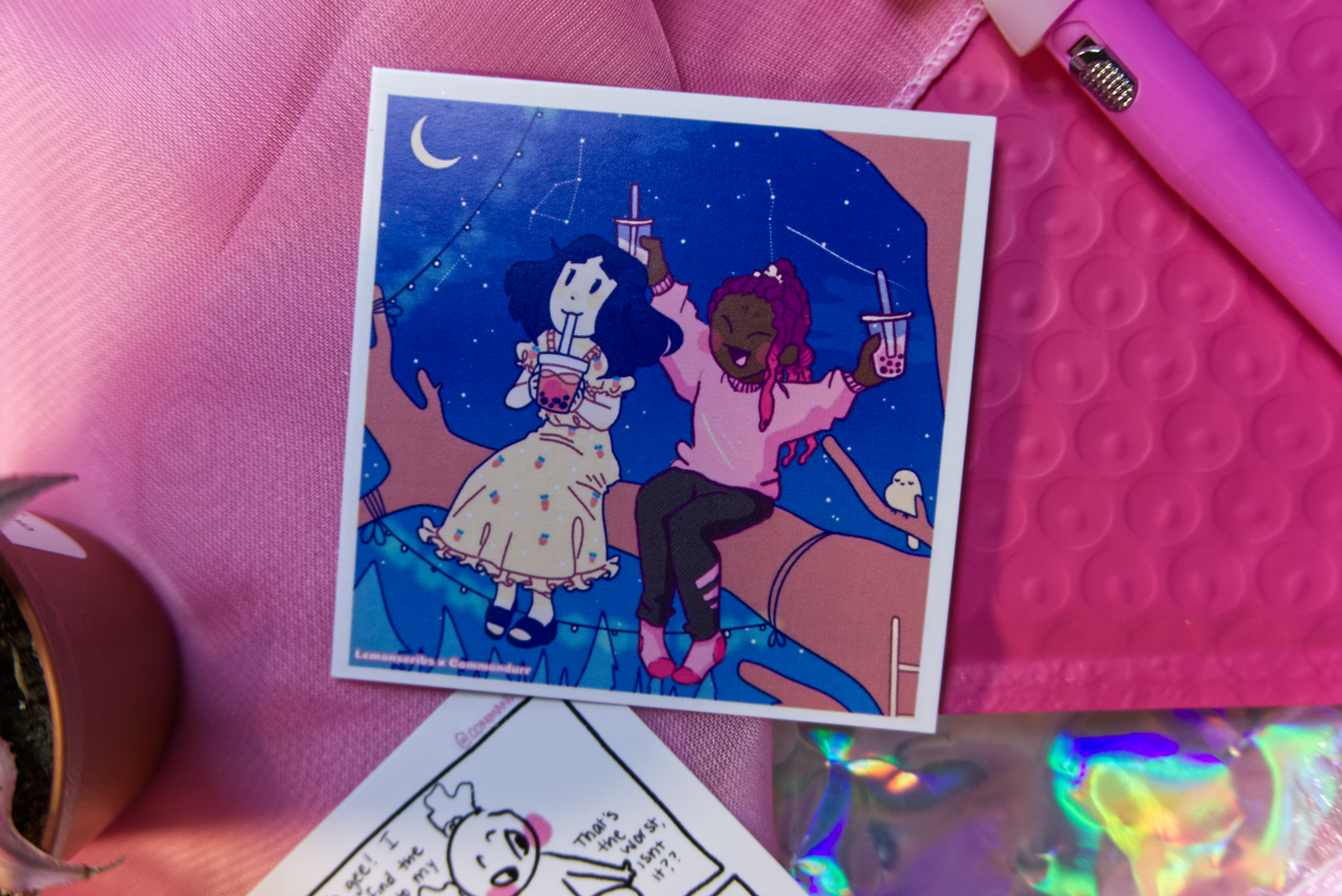A detail shot of the Illustration print from the mini print set.