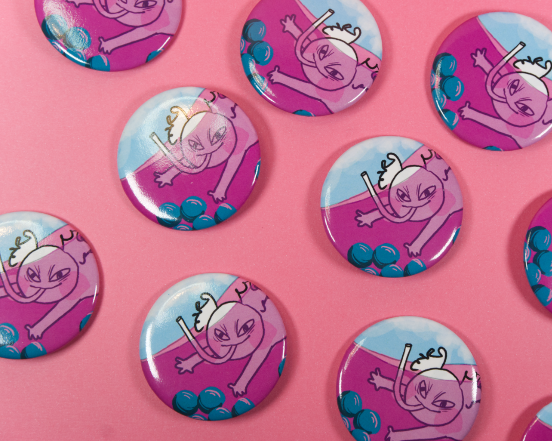Under the Tea Boba Button Pin