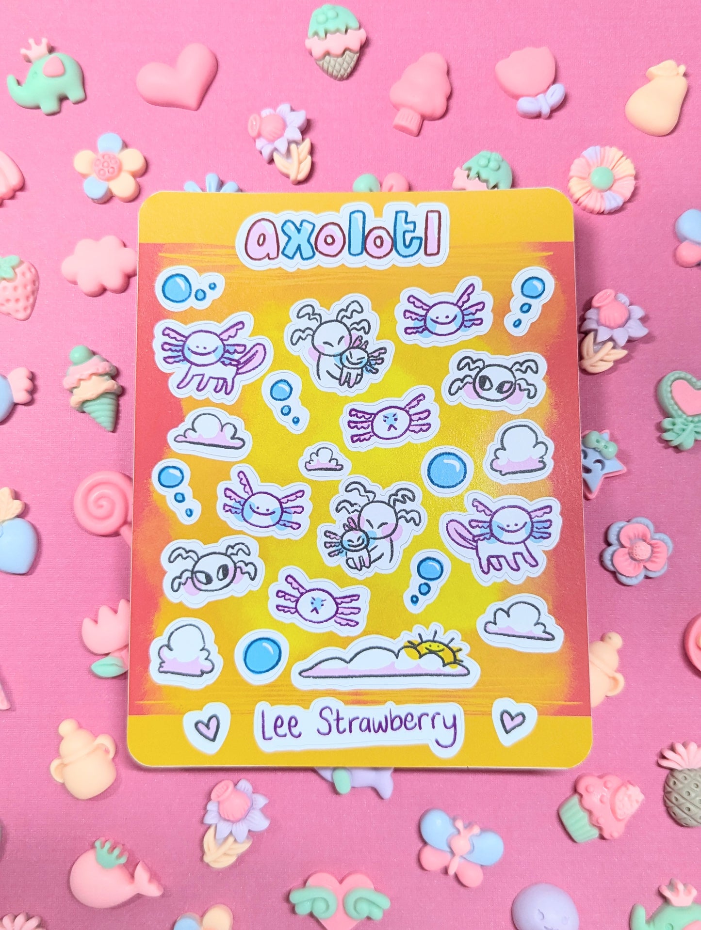 NEW Axolotl Sticker Sheet