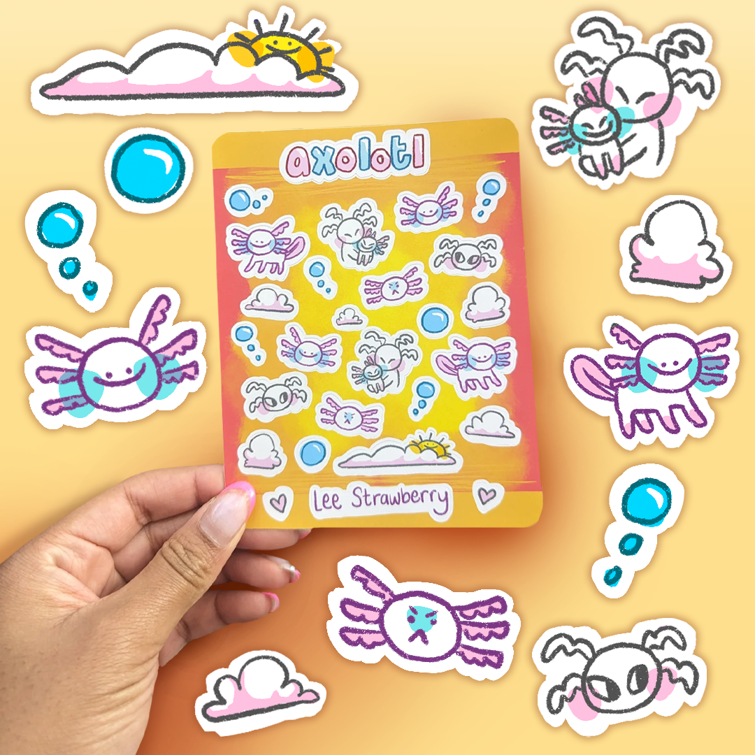 NEW Axolotl Sticker Sheet