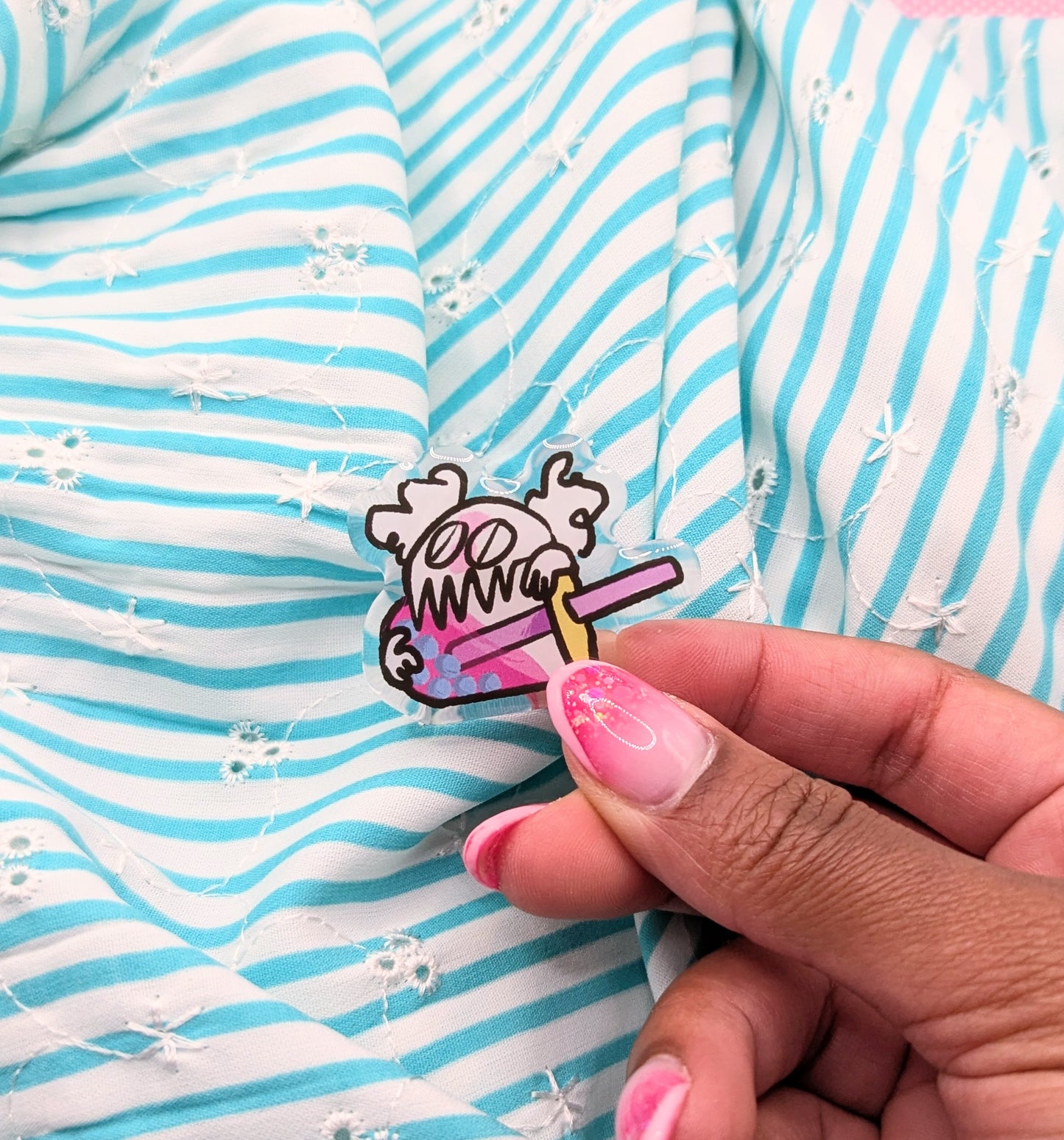 Boba Monster Acrylic Pin