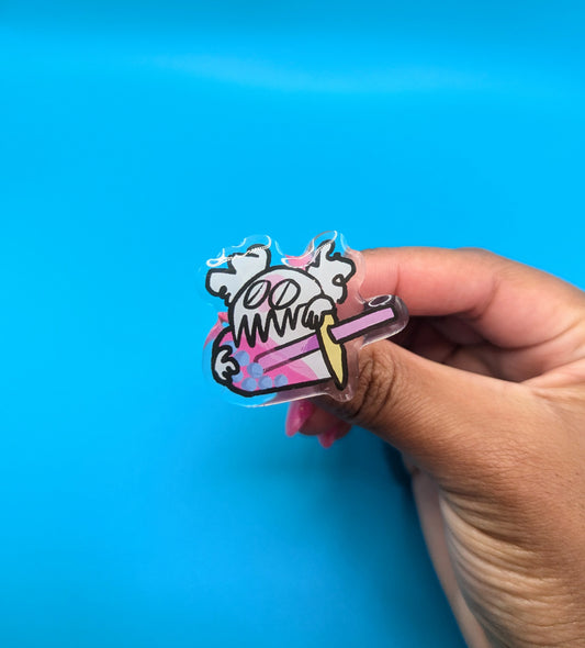 Boba Monster Acrylic Pin