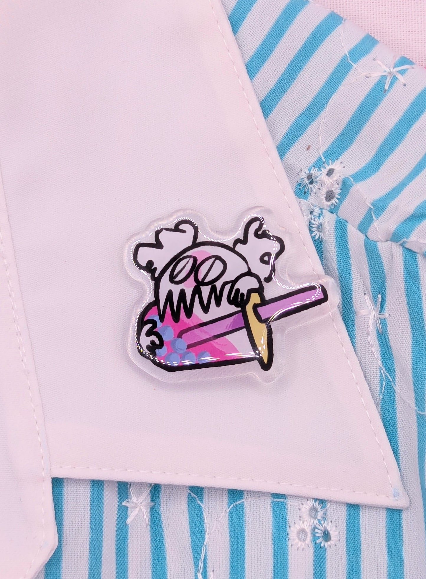 Boba Monster Acrylic Pin
