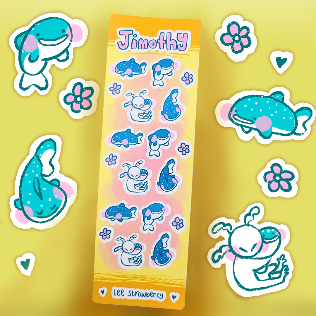 NEW Jimothy the Whale Shark Sticker Sheet