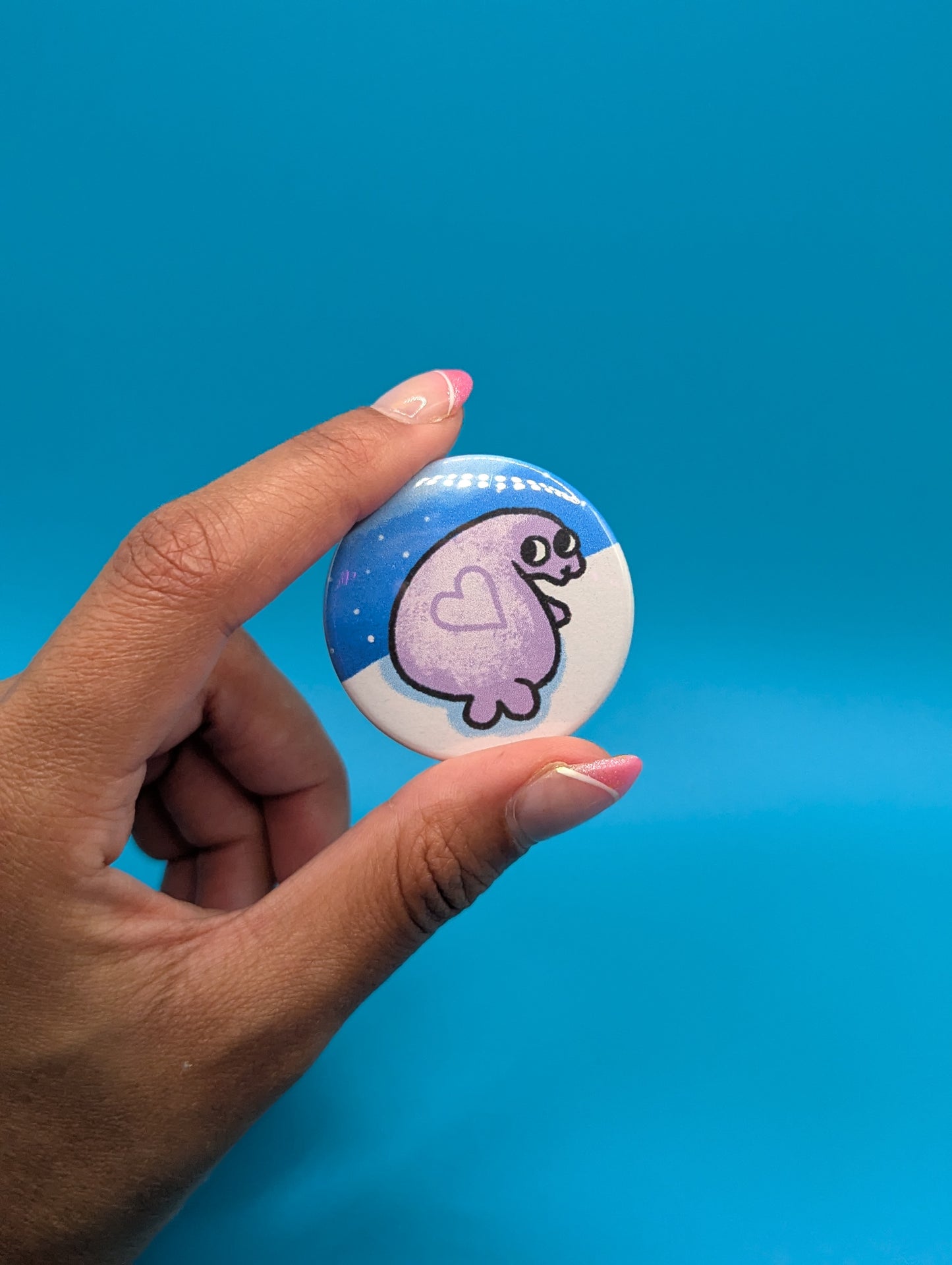 Seal Heart Button Pin