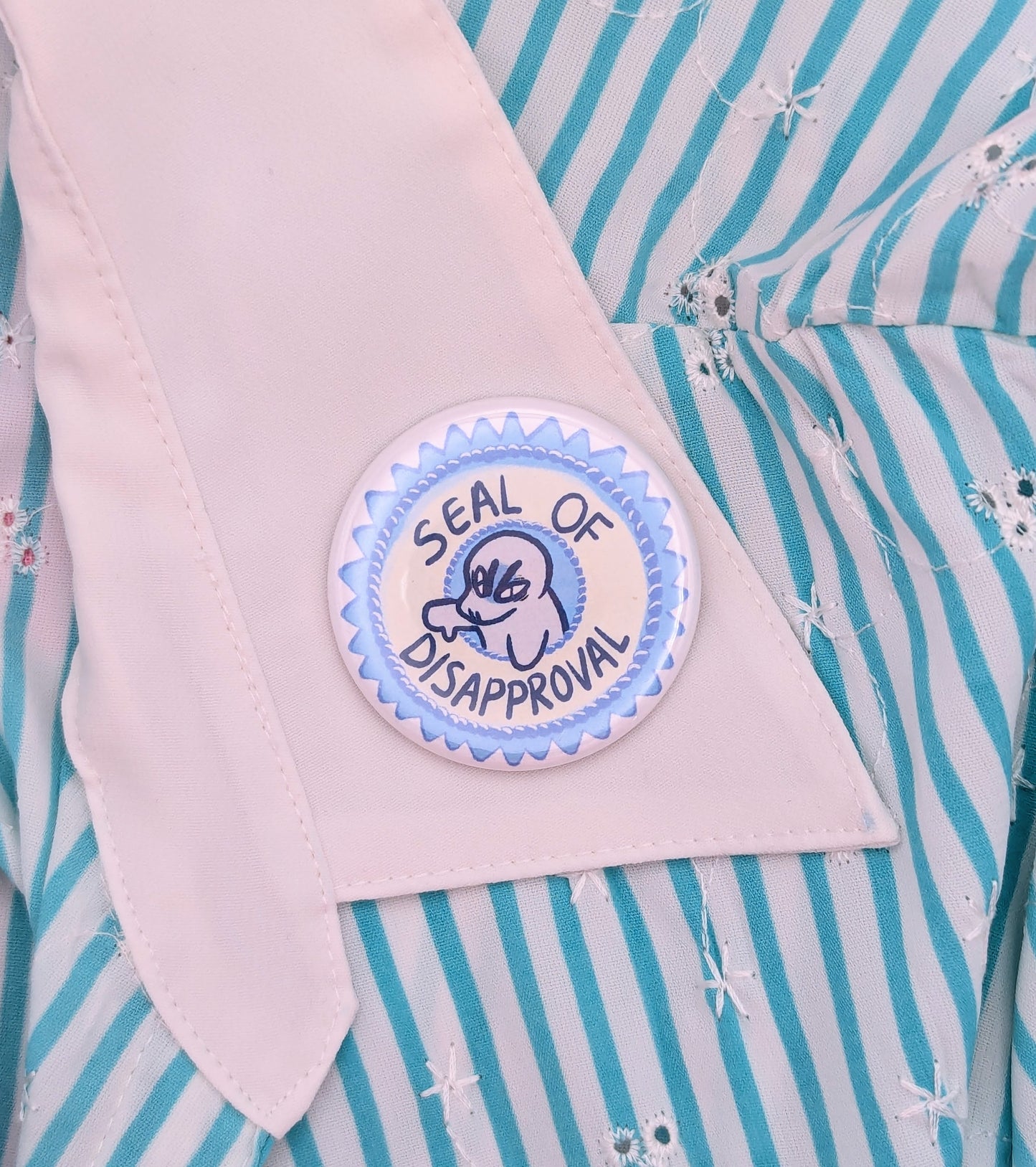 Seal Of Disapproval Button Pin