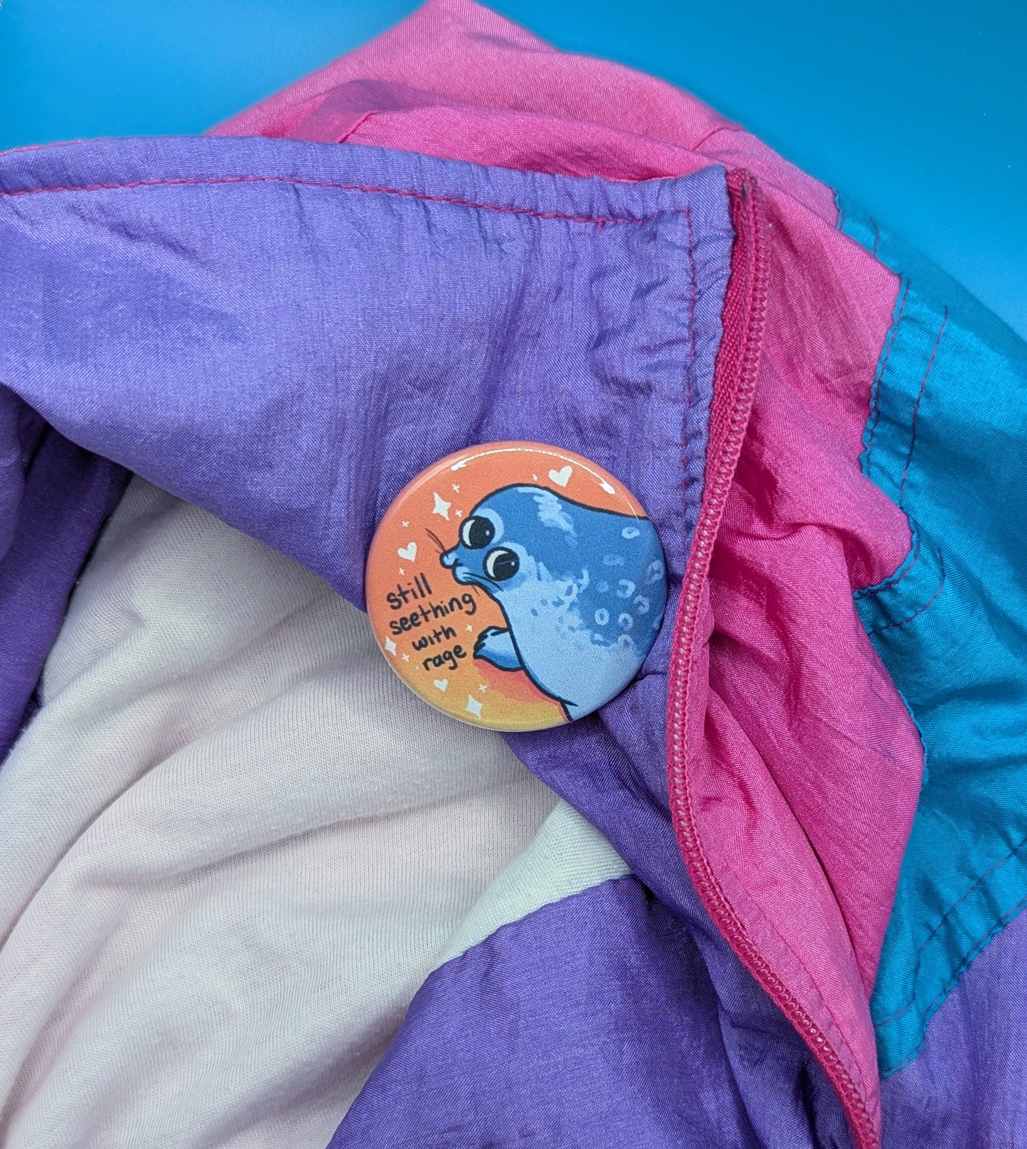 Still Seething with Rage Seal Button Pin