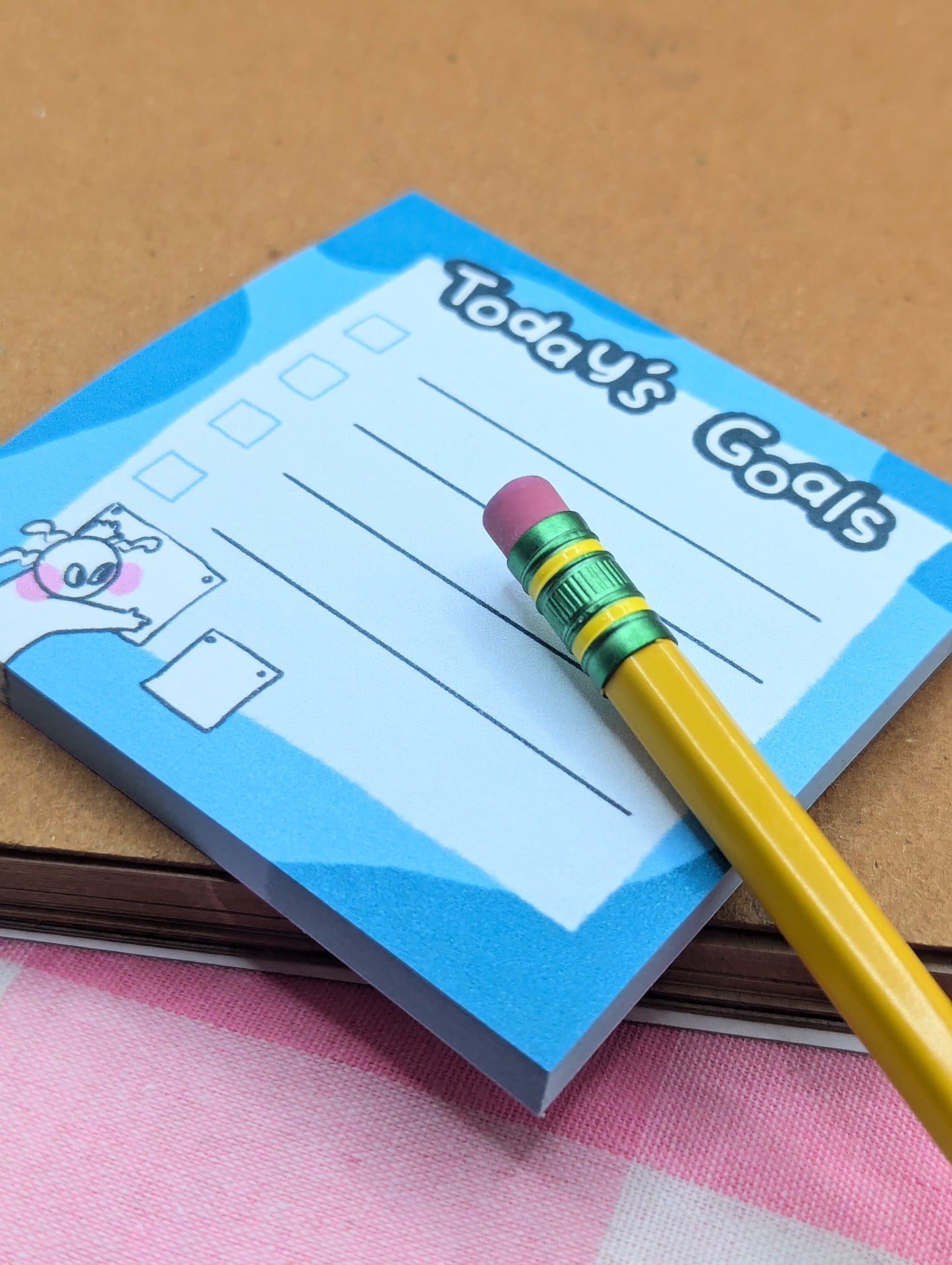 Today's Goals Checklist Blue Wave Sticky Notes