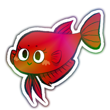 Load image into Gallery viewer, Ruby the Veiltail Betta Fish Sticker
